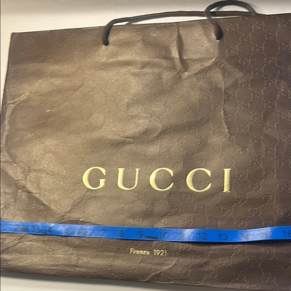 Gucci ⚜️ Brown Shopping Bag Brown and Gold Gear for Gifts Parties